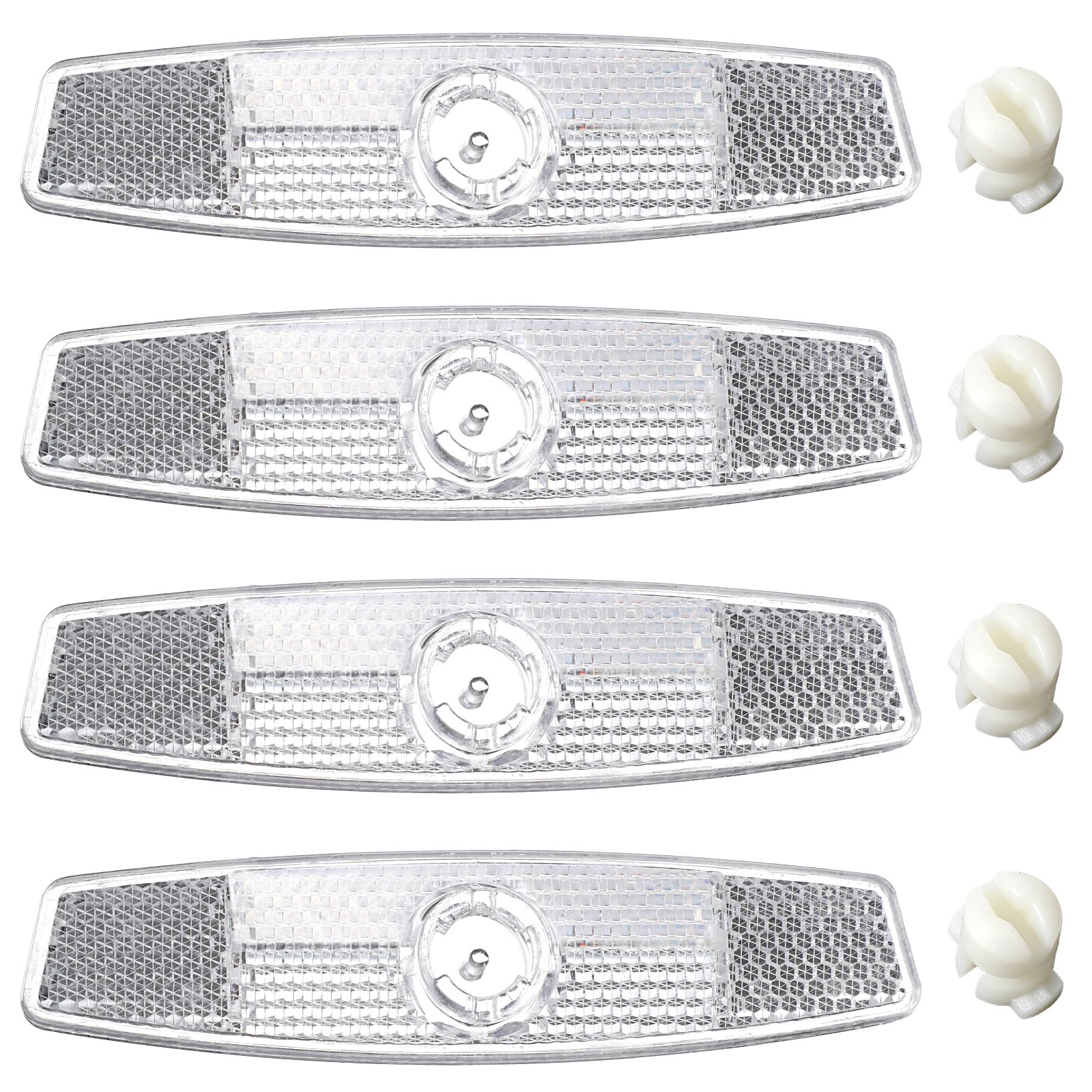 4 PCS Bike Wheel Reflectors, Bicycle Spoke Reflector Bike Front and Rear Reflectors Mountain Bicycle Safety Warning Reflector for Night Cycling, Handlebar, Seatpost Bikes Front and Rear White