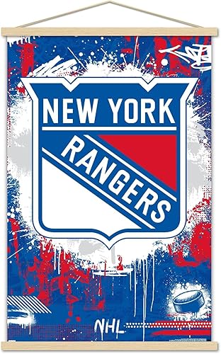 Trends International NHL New York Rangers - Maximalist Logo 23 Wall Poster with Magnetic Frame