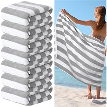 EBOOT 7 Pieces 100% Cotton Pool Beach Towels 30 x 70 Inch Cabana Oversized Basics Turkish Pool Bath for Hotel Swimming BathroomBlue