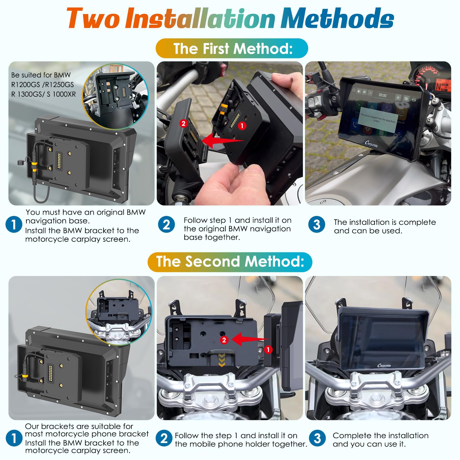 Amazon.com: Carpuride W702B Motorcycle Carplay Screen for BMW 