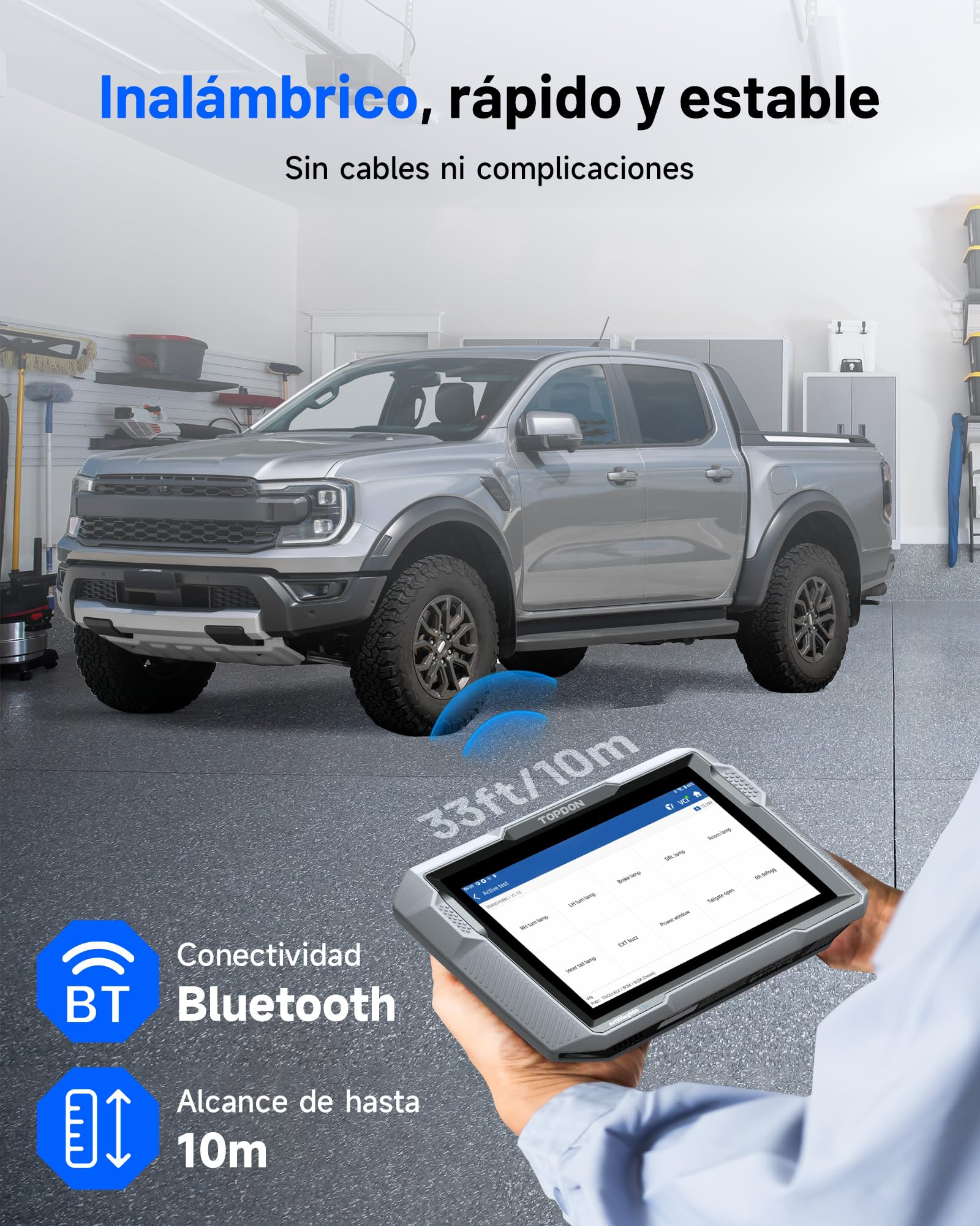 TOPDON OBD2 Diagnosis Coche ArtiDiag900 Lite con escaneo bidireccional, FCA y Can-FD, Bluetooth diagnóstico de Todos los Sistemas, 8 Servicios de reinicio, AutoVIN, 2 años de actualización Gratuita