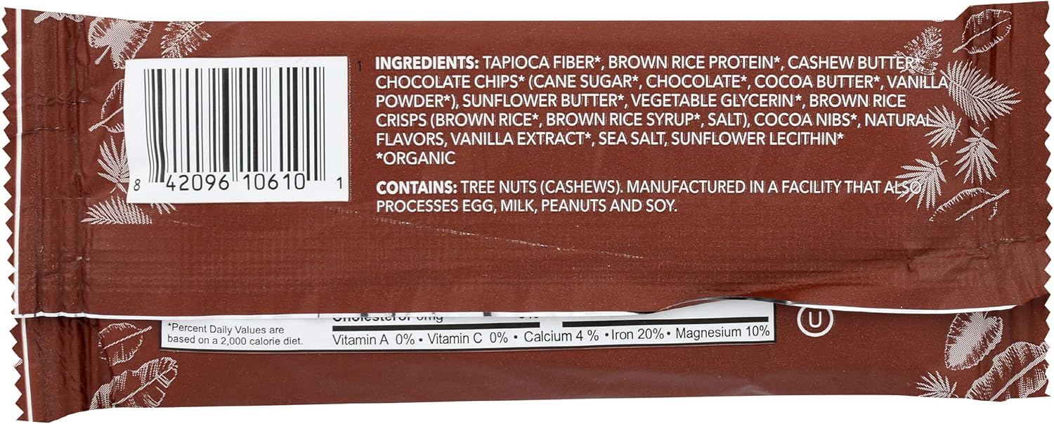 Aloha Organic Chocolate Chip Cookie Dough Protein Bars, 14g Plant-Based Protein, USDA Certified Organic, Gluten Free & Non-GMO, 1.9 Oz (Pack of 12)