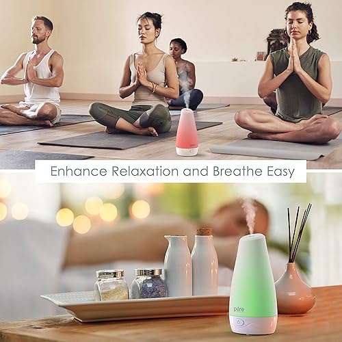 Vista 4 de Pure Enrichment® PureSpa™ Essential Oil Diffuser - Compact Ultrasonic Aromatherapy Diffuser, Natural Air Deodorizer, 100ml Water Tank, and Optional