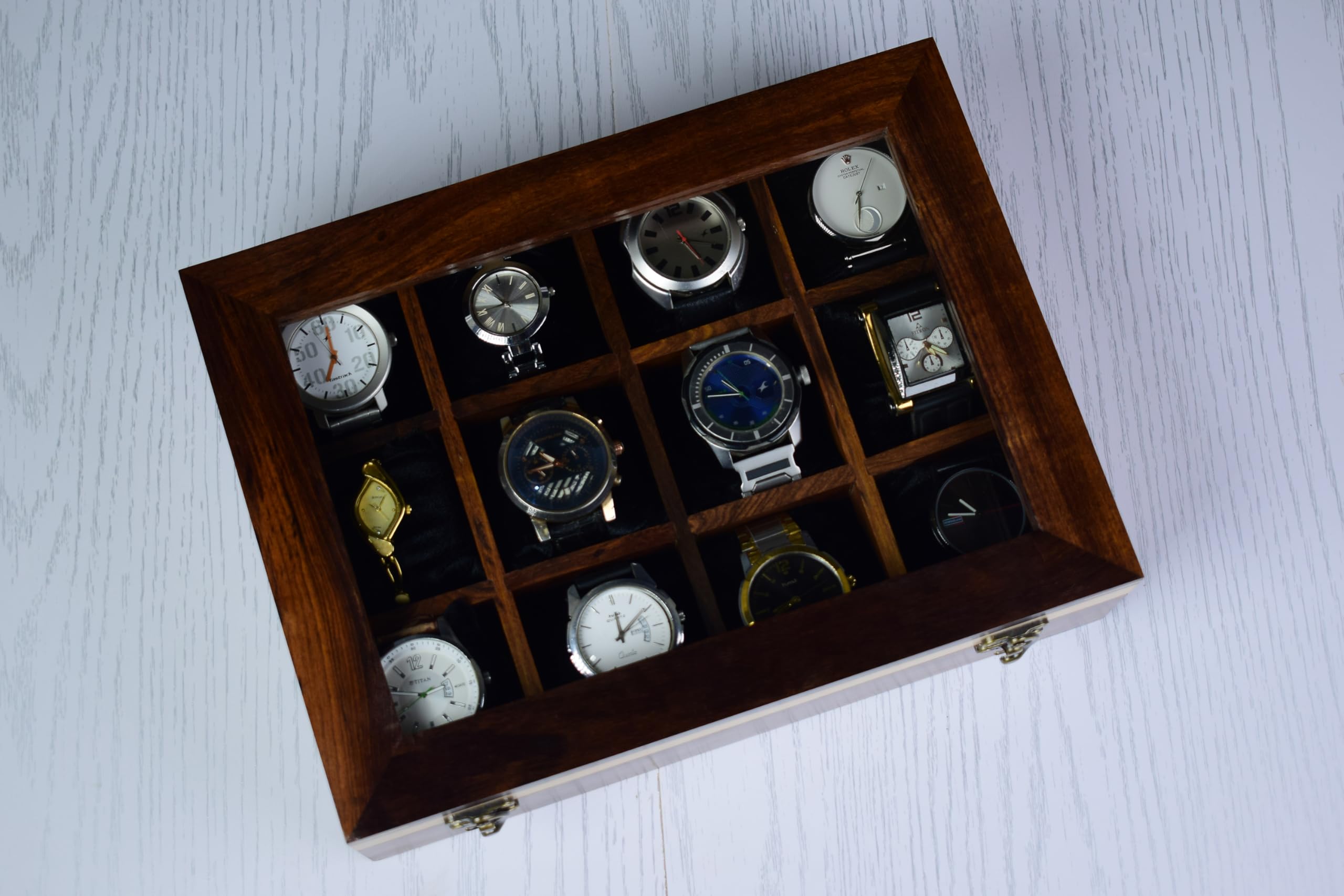 Royal Craft Expertise Watch Box For Men, Watch Storage Box,Wooden Watch organiser, Watch Holder For Men,Gift for him, Anniversary, Valentine;s Day, Fathers Day (Brown, rosewood 12 slot) (B0BRB4L2ZZ) Amazon Price History, Amazon Price Tracker