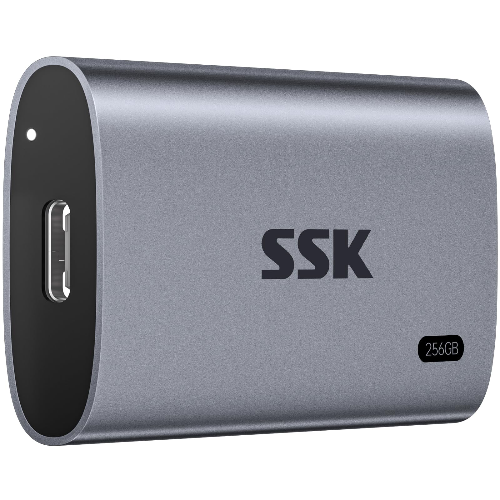 SSK 256GB External SSD Portatile, Disco Esterno SSD fino a 550MB/s, USB 3.2 Gen2 unità a Stato Solido Esterne per iPhone 15/16/Pro, Windows, Mac, Android con luce LED, TRIM, SMART supportato
