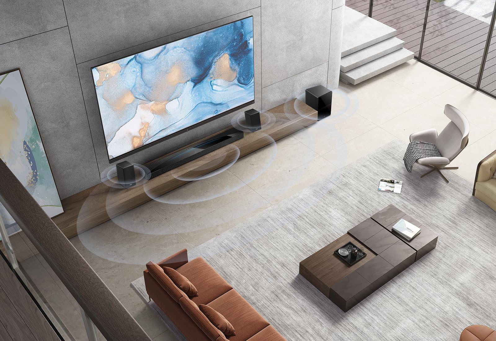 TCL Barra de Sonido Q85H Pro 7.1.4 Canales para TV, 860 vatios, Cine en casa, Sonido Cine Envolvente, expansión de Sonido, Dolby Atmos, DTS:X, Bluetooth 5.1, HDMI 2.1, Mando a Distancia único, USB
