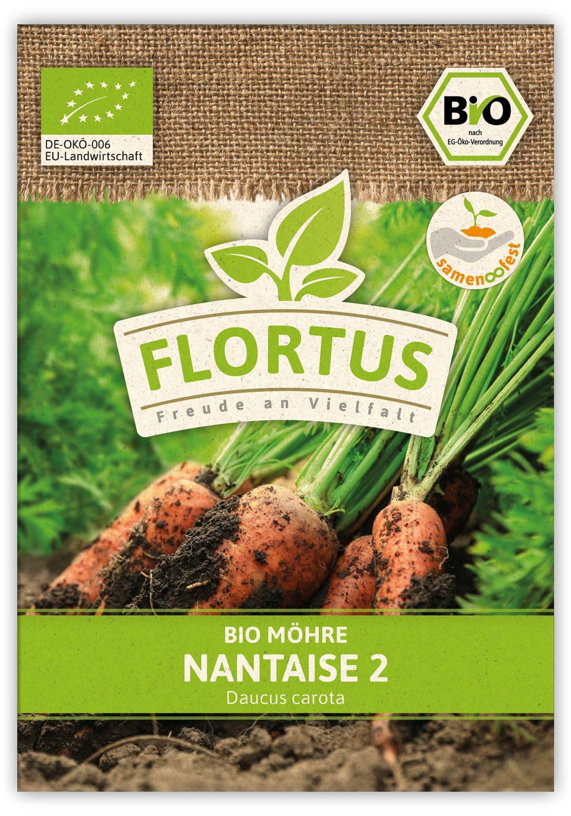 FLORTUS 2000-0499-100x Möhre Nantaise 2 (100 Stück) (BIO Möhrensamen)