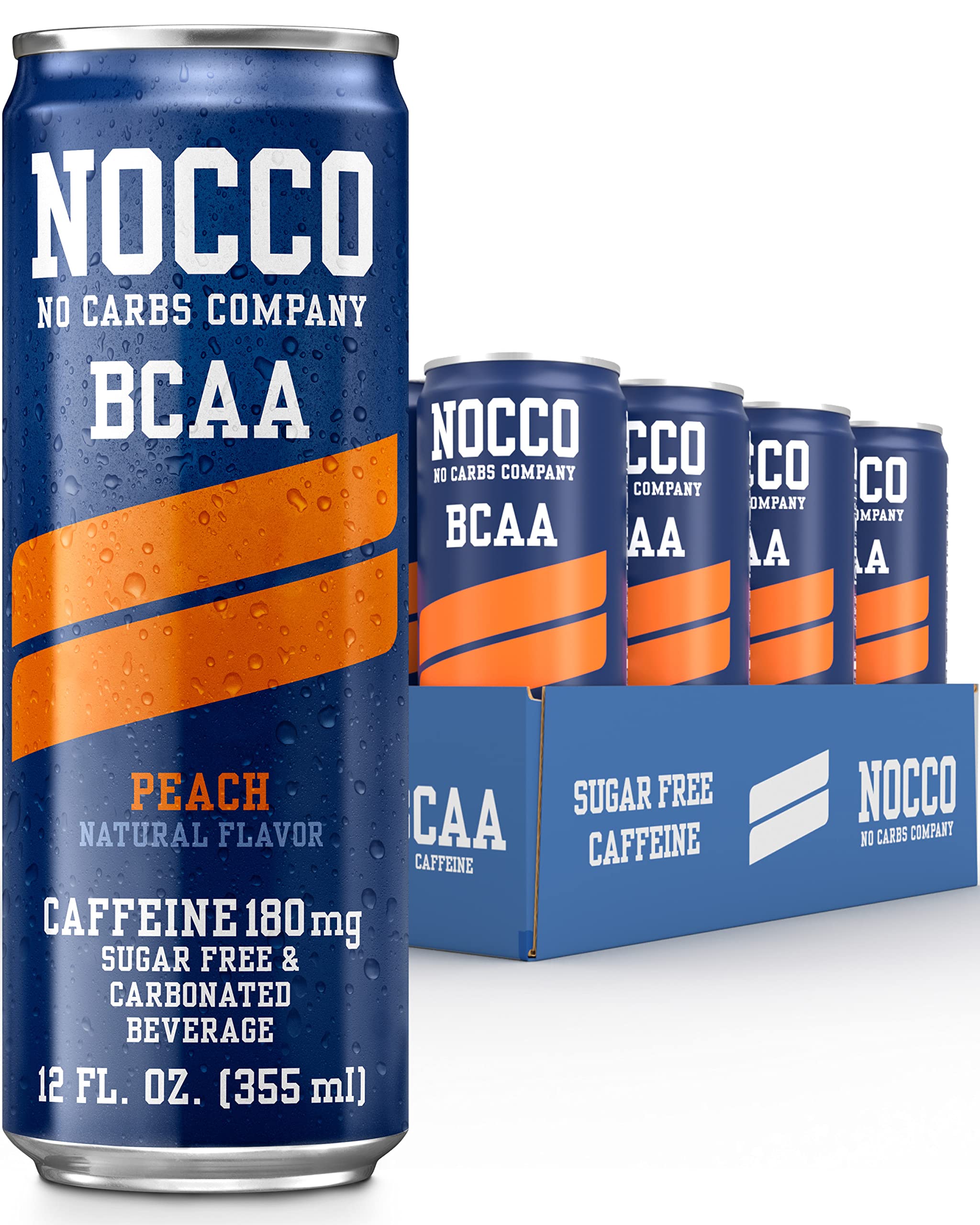 Buy NOCCO BCAA Energy Drink Peach Flavor 12 Fl Oz, Pack of 12 Sugar
