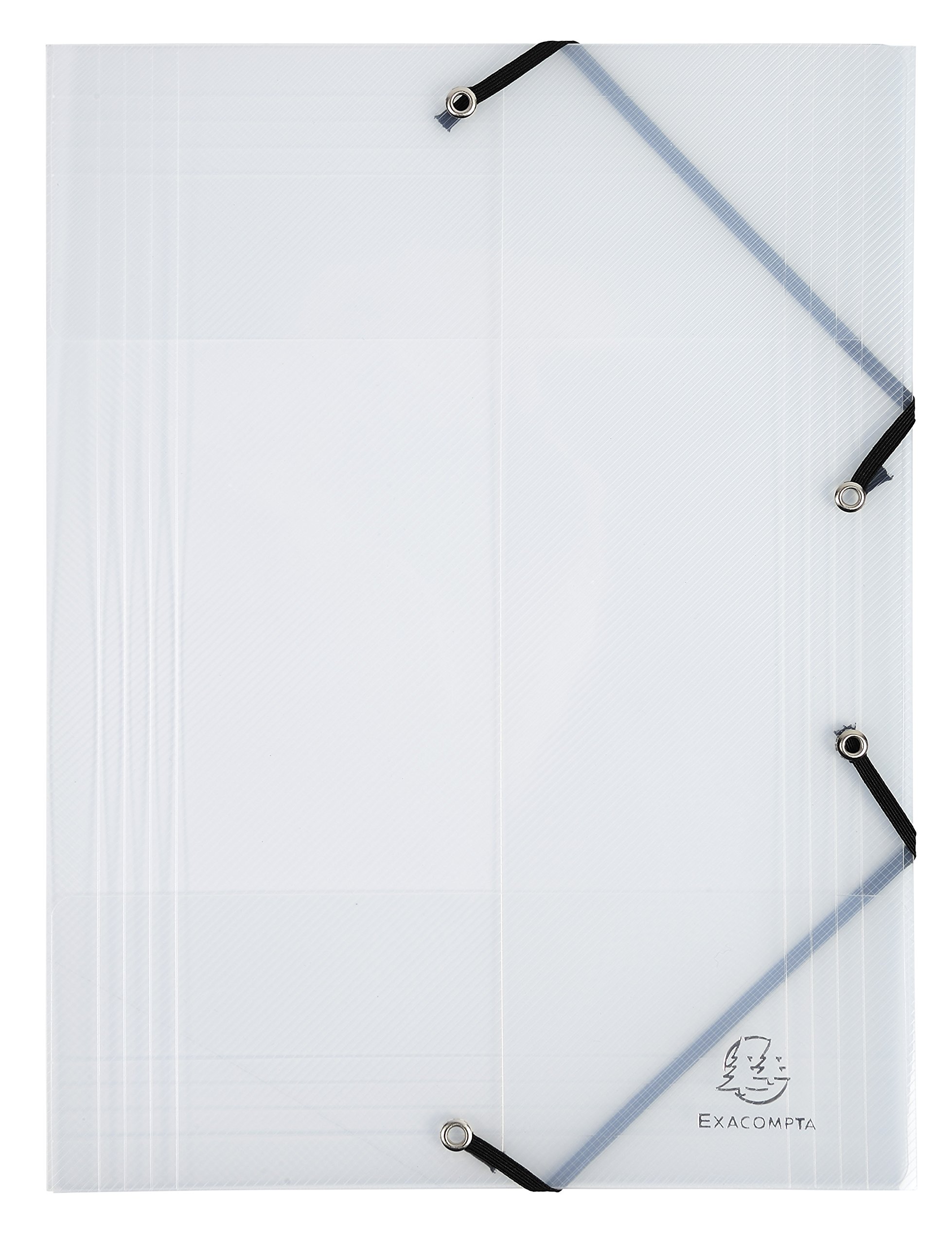 Exacompta - Rif. 56742E - Confezione da 25 cartelle con elastico Kreacover - tasca a 3 scomparti - in polipropilene opaco - dimensioni 24 x 32 cm per documenti formato A4 - colore bianco