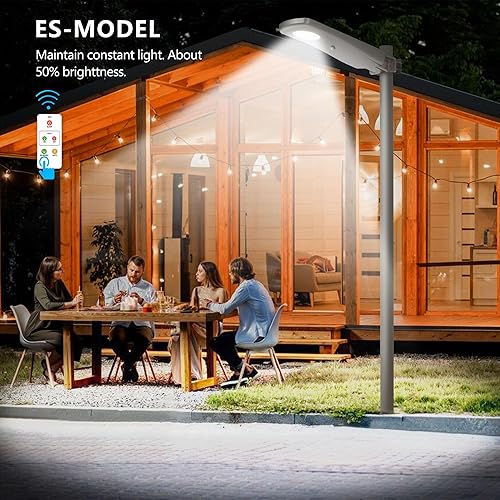 Miniatura 6 de Farolas solares impermeables para exteriores, iluminación de patio al aire libre del atardecer al amanecer con sensor de movimiento, control remoto,