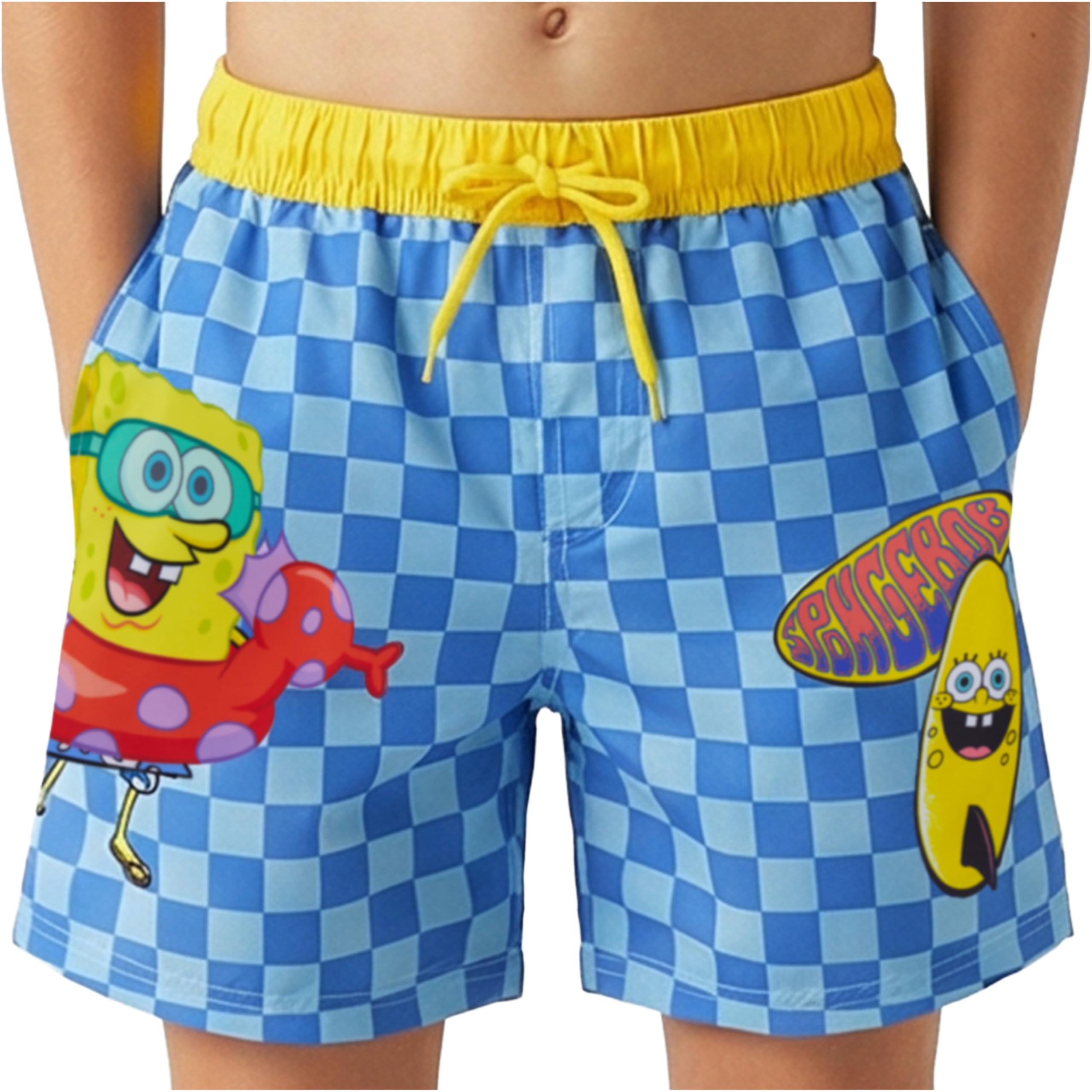 Get Trend Spongebob Squarepants Bañador Niño Natacion con Cordón Ajustable, 4-12 Años, Pantalón Corto de Playa, UPF 50+, Regalo Niños