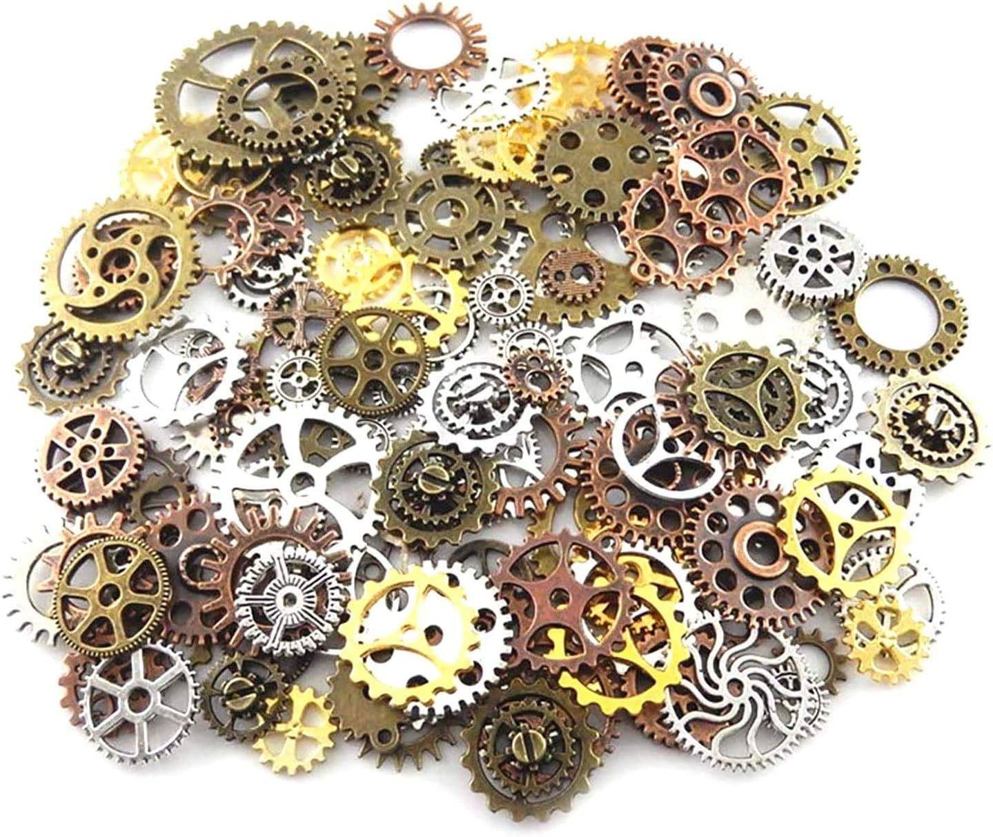 100 Grams Cogs and Gears, Steampunk Accessories Assorted Antique Steampunk Craft for Crafting Jewelry Making Accessories