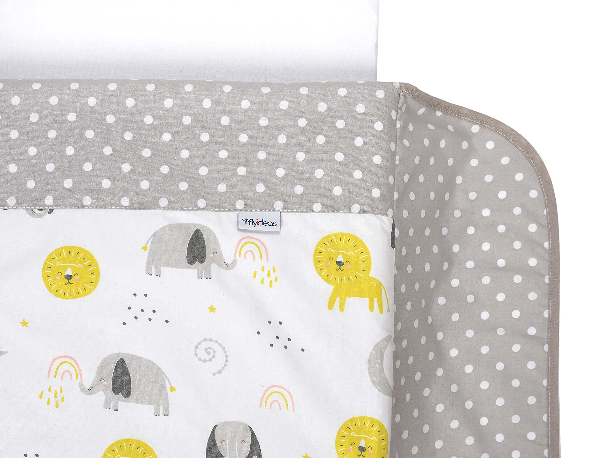 FlyIdeas Next To Me Crib Fitted Sheets 4 Pcs Complete Set With Duvet & Duvet Cover 83x50 Cm Compatible With Bedside Co-Sleeping Next To Me Mattresses 50x80 40x80 And Similar