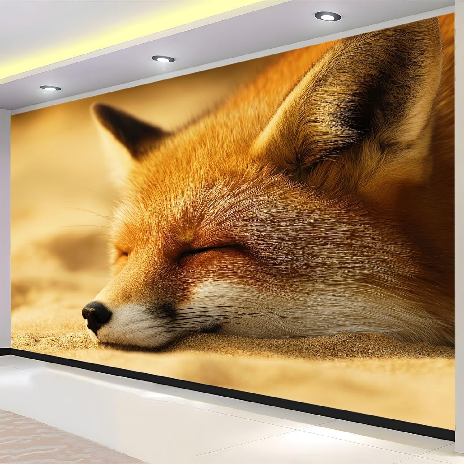 Papier peint intissé renard panoramique 3D poster géant mural w.3138