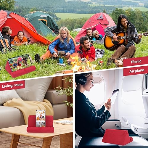 Miniatura 4 de Agatige Soporte para tableta, almohada de lectura para tableta, teléfono, soporte de tableta de felpa para libros, cojín de descanso para tableta,