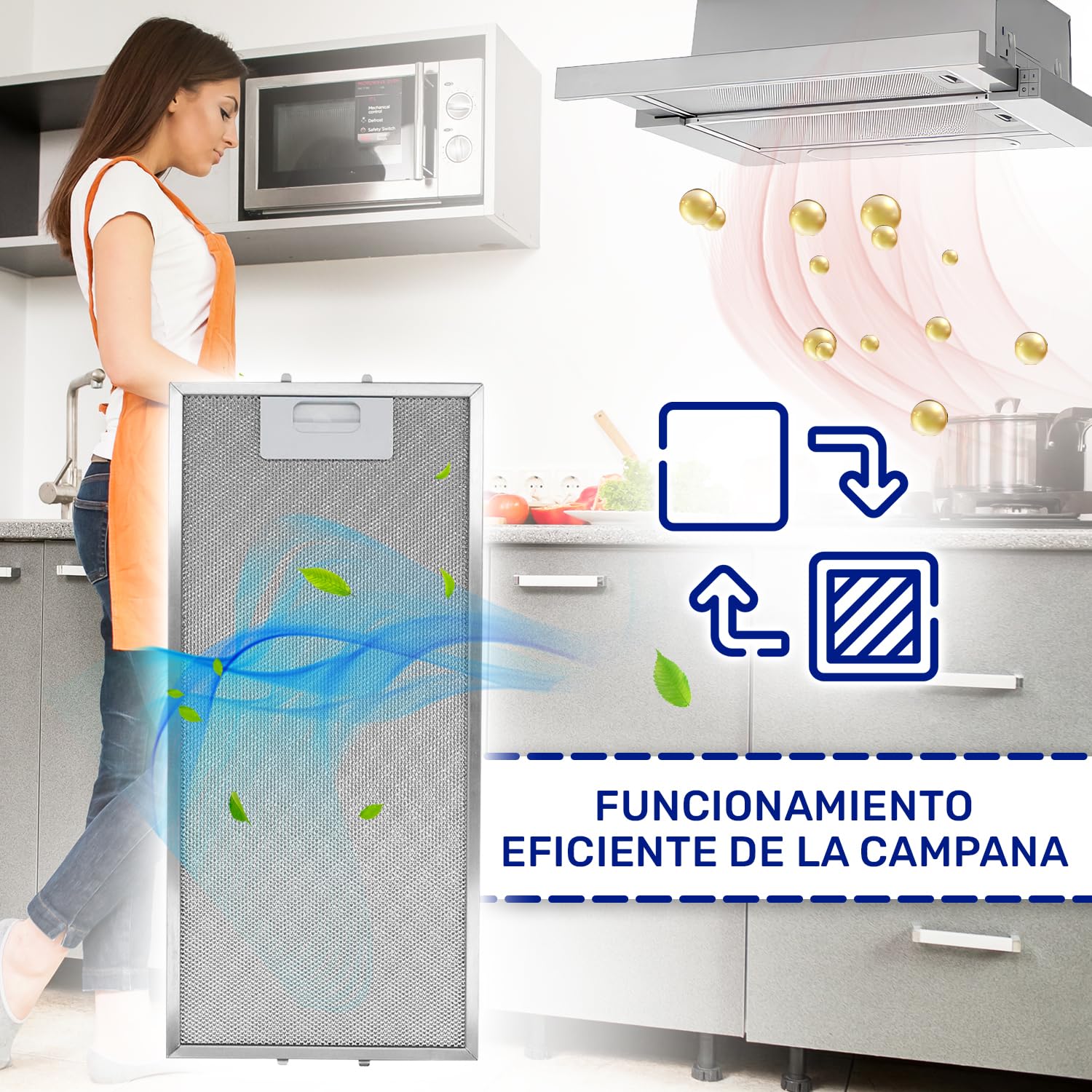 Filtro Metálico de Grasa para Campana Extractora 458x185x9 mm con Código Original 00746994 746994 para Bosch para Balay para Siemens GRI0025433A para Elica - MONTERAL