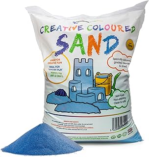 Rainbow Eco Play - Coloured Play Sand Bag - Blue Sand - 15kg - 100% Natural - Kids Sand - Play Sand for Kids - Sand Art Kits for Kids - Colourful Sand - Childrens Play Sand - Dry Sand - Fun & Safe