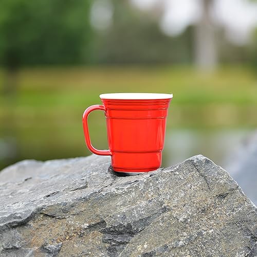 Miniatura 8 de Le Creuset - Taza de café roja de 12 onzas con asa, taza grande para niños, adultos, oficina, hogar, cumpleaños, campamento, viajes, al aire libre,