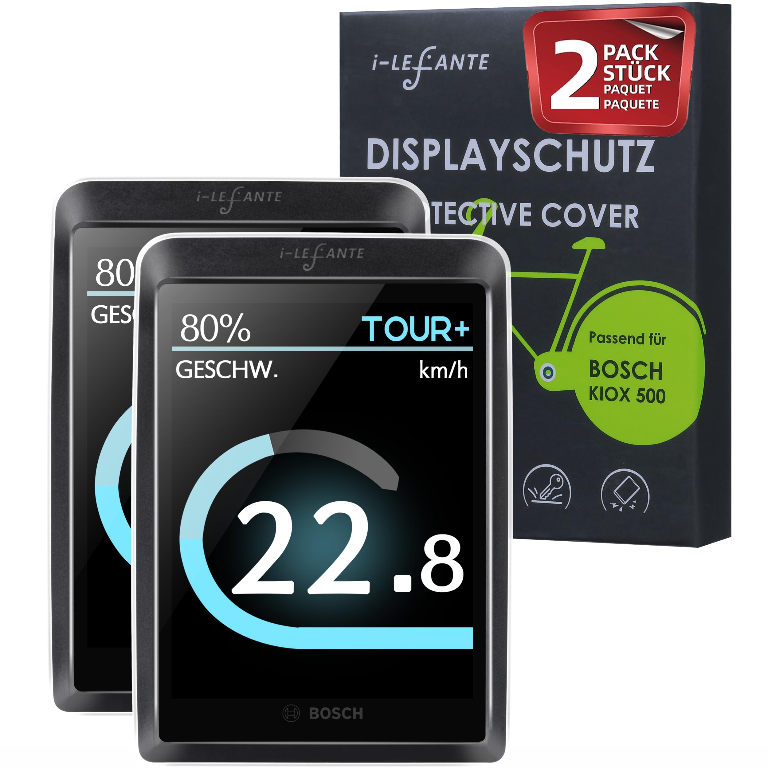 Besudo Displaybescherming geschikt voor Bosch Kiox 500 Display(BHU3700) - Protective Display Beschermhoes Cover Kiox 500 tegen krassen, stoten - e-bike accessoires - L046-K
