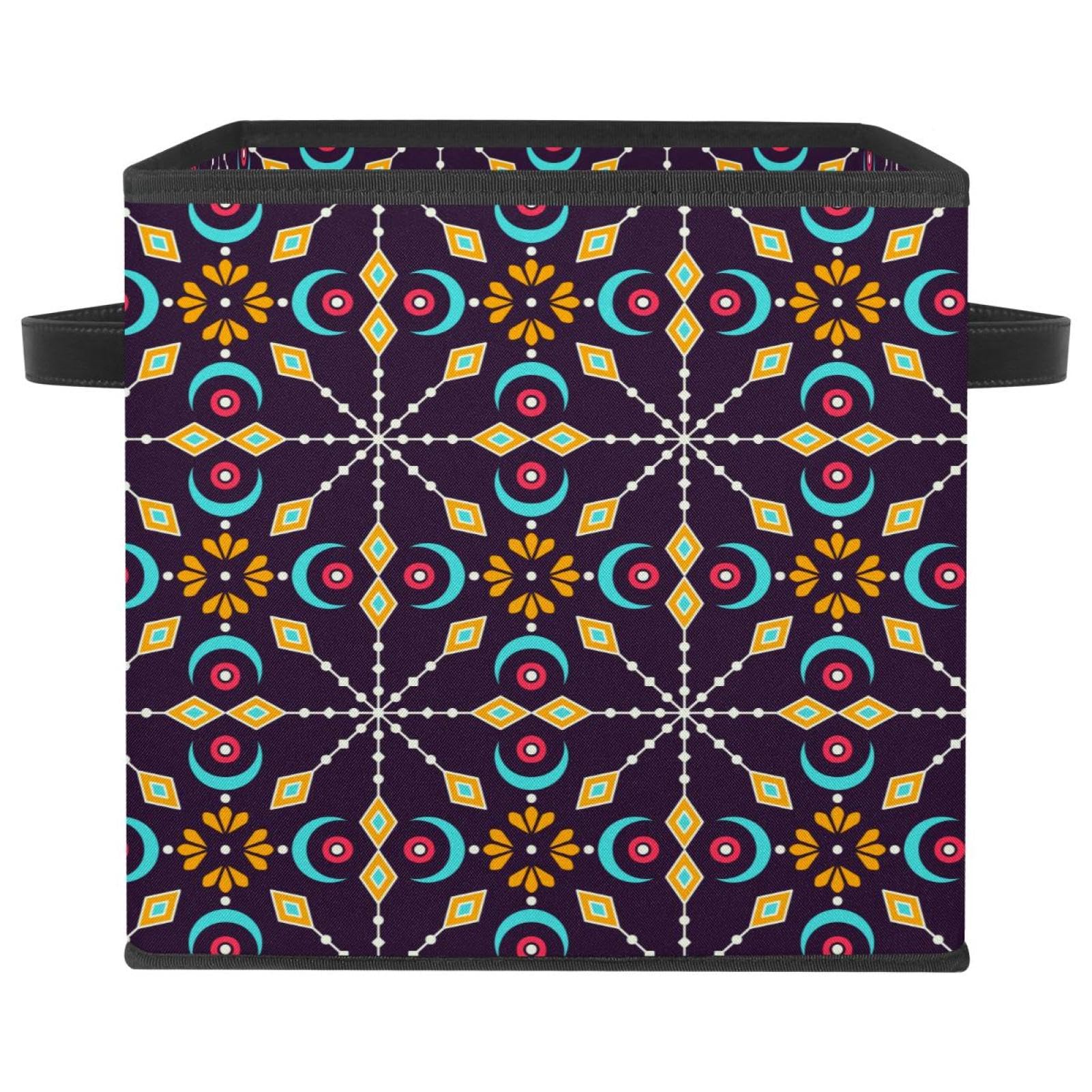 Bacs avec poignées au design bohême rétro, l'élégance du rangement textile durable