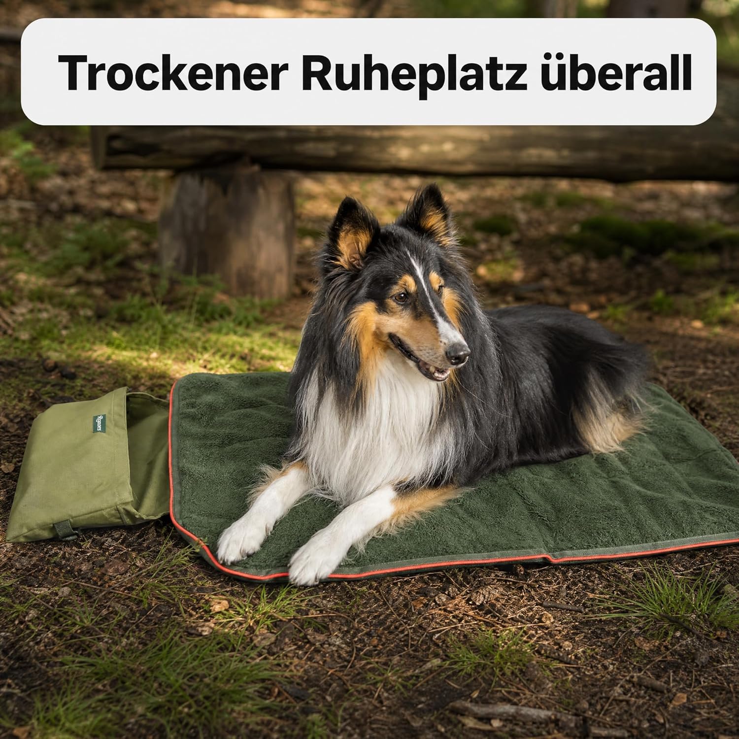 Romneys Outdoor Travelbed Voyager für Hunde | 70 x 100 cm | Praktischer Reisedecke mit Tasche | Wasserfeste Unterseite | Weiche und kuschelige Innenseite