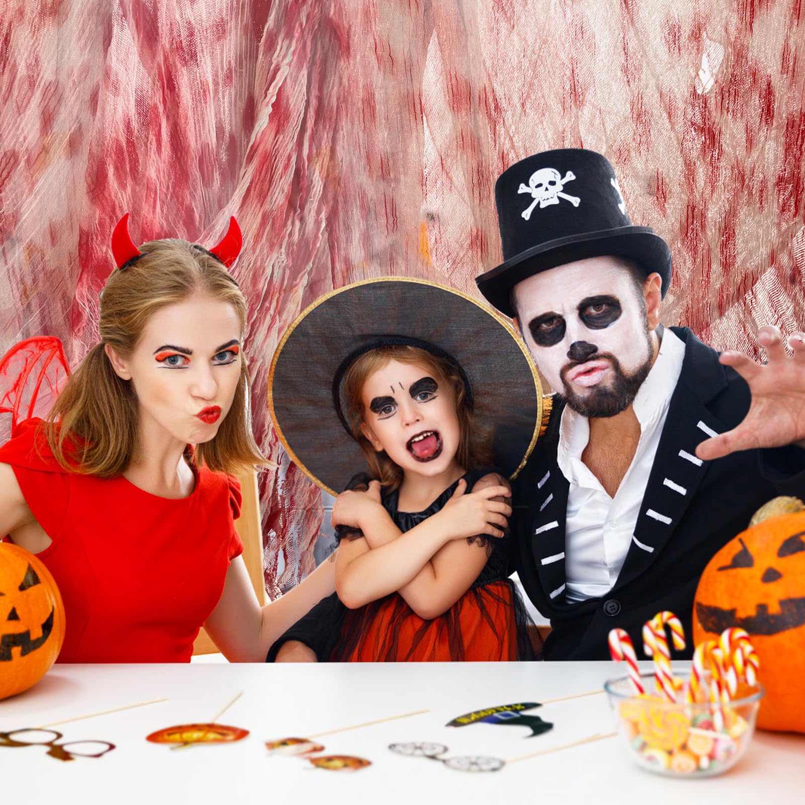 50 Meter Halloween Blutgaze - Gruselige Blutbandage Für Spukhaus Deko