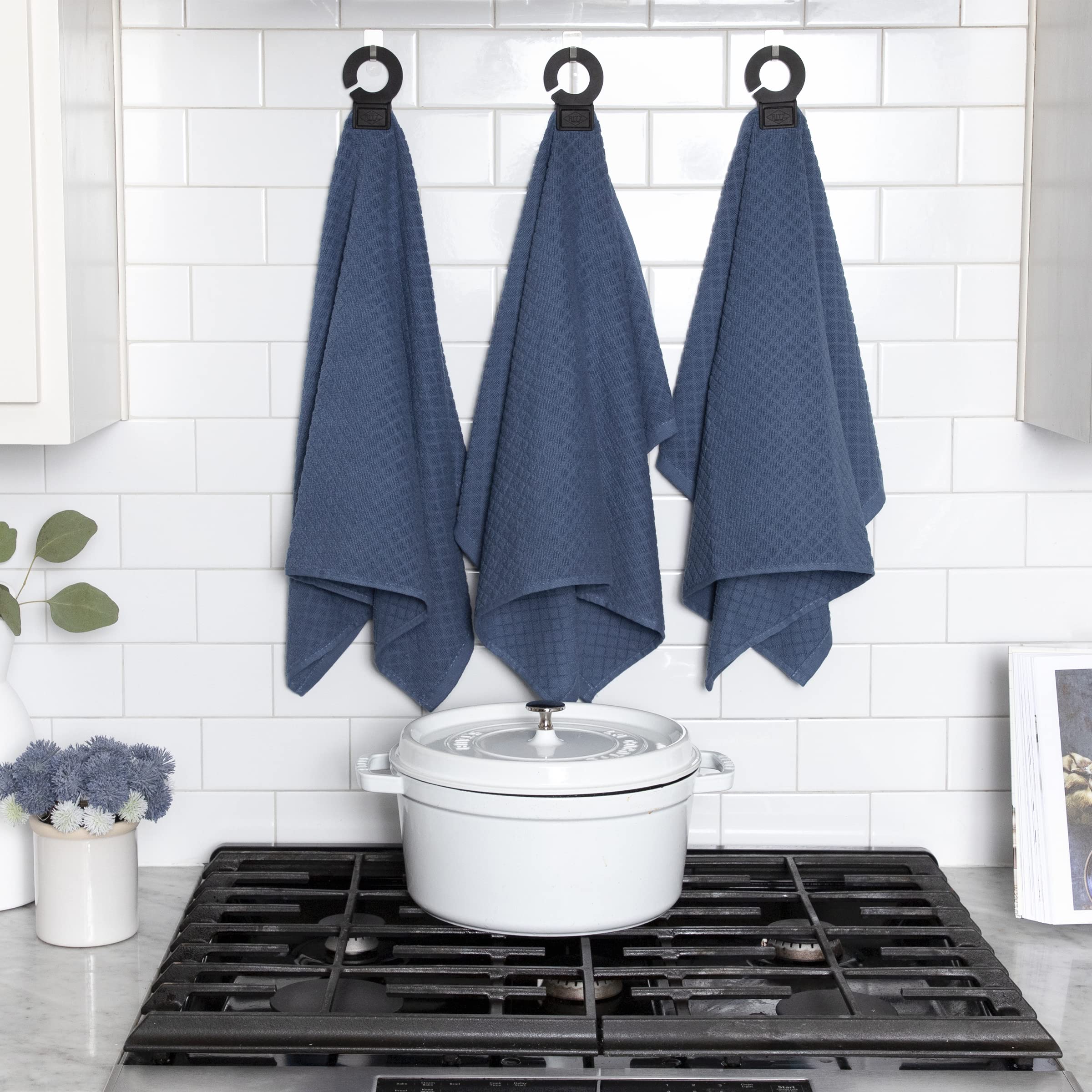 Ritz Hook & Hang Towels - 2 Pack, Blue -6