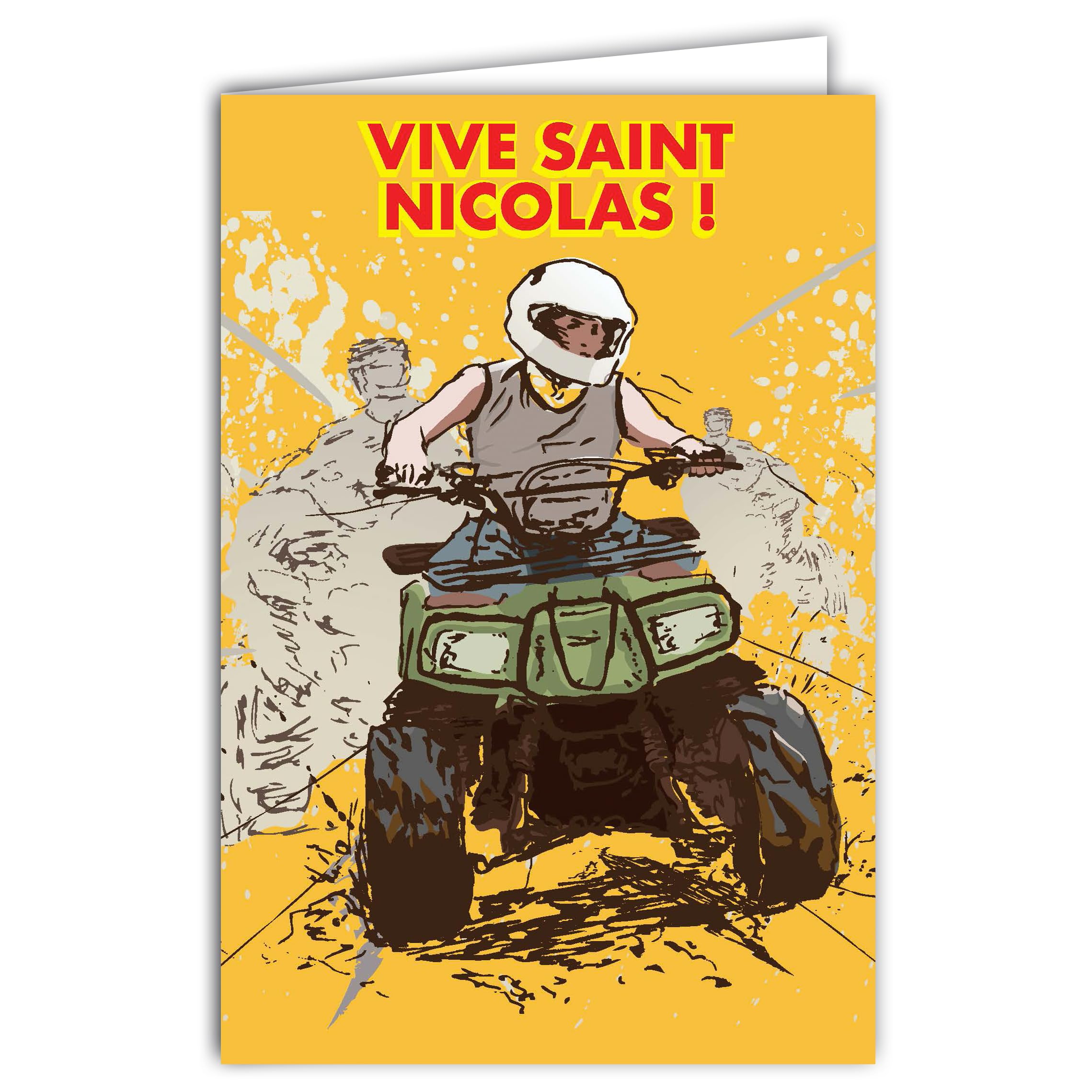 AFIE 68-1338 Biglietto con busta Vive Saint Nicola con asino grigio 6 dicembre Buona festa degli scolari bambini saggi come immagini da collezione per ragazzi e ragazze Bombons - Made in France