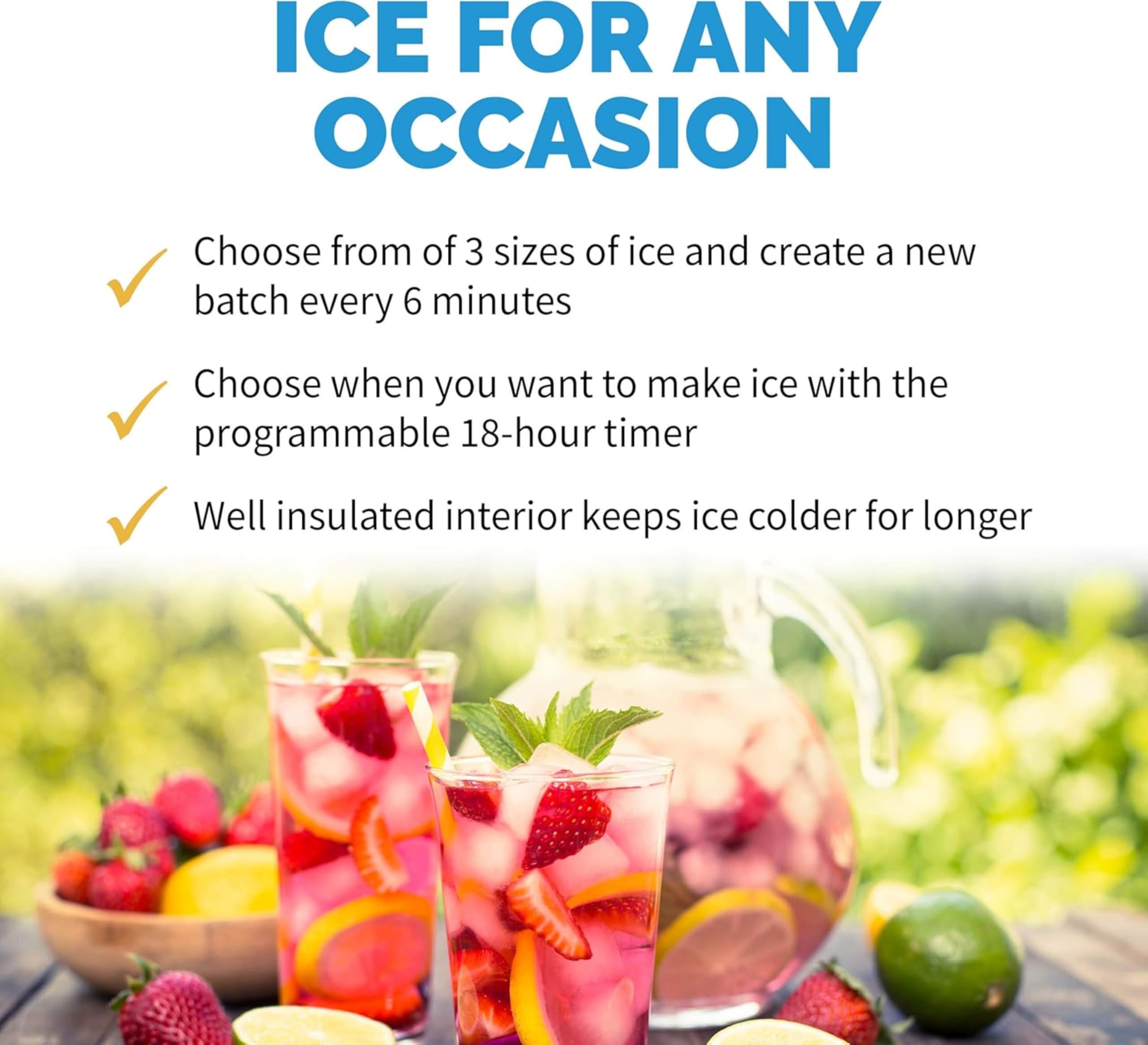 NewAir 50 Lb. Countertop Ice Maker | Portable Bullet Ice Machine | 12 Cubes In 7 Minutes, 3 Ice Sizes | Stainless Steel, Self-Cleaning, Bpa-Free on Fridge.com - View 6