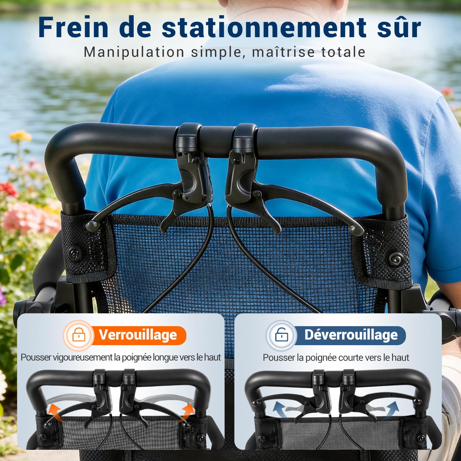 Care Parents Fauteuil Roulant de Transfert Pliable et Ultra-Léger (6,3 kg) - En Aluminium, Compact pour Voyage - Freins Tierce Personne et Ceinture - Assise 40 cm, Jusqu'à 100 kg (CP-A188)