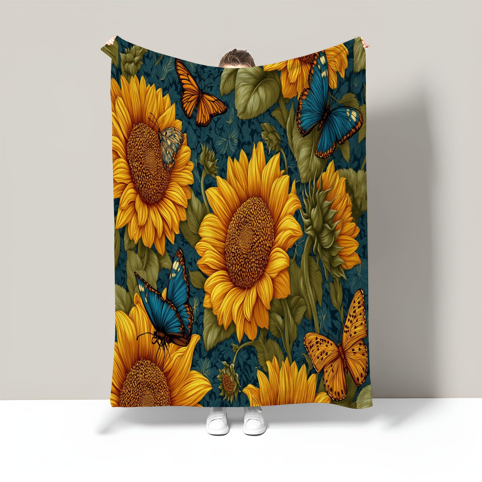 Plaid flanelle chaud et respirant couverture douce motif papillon