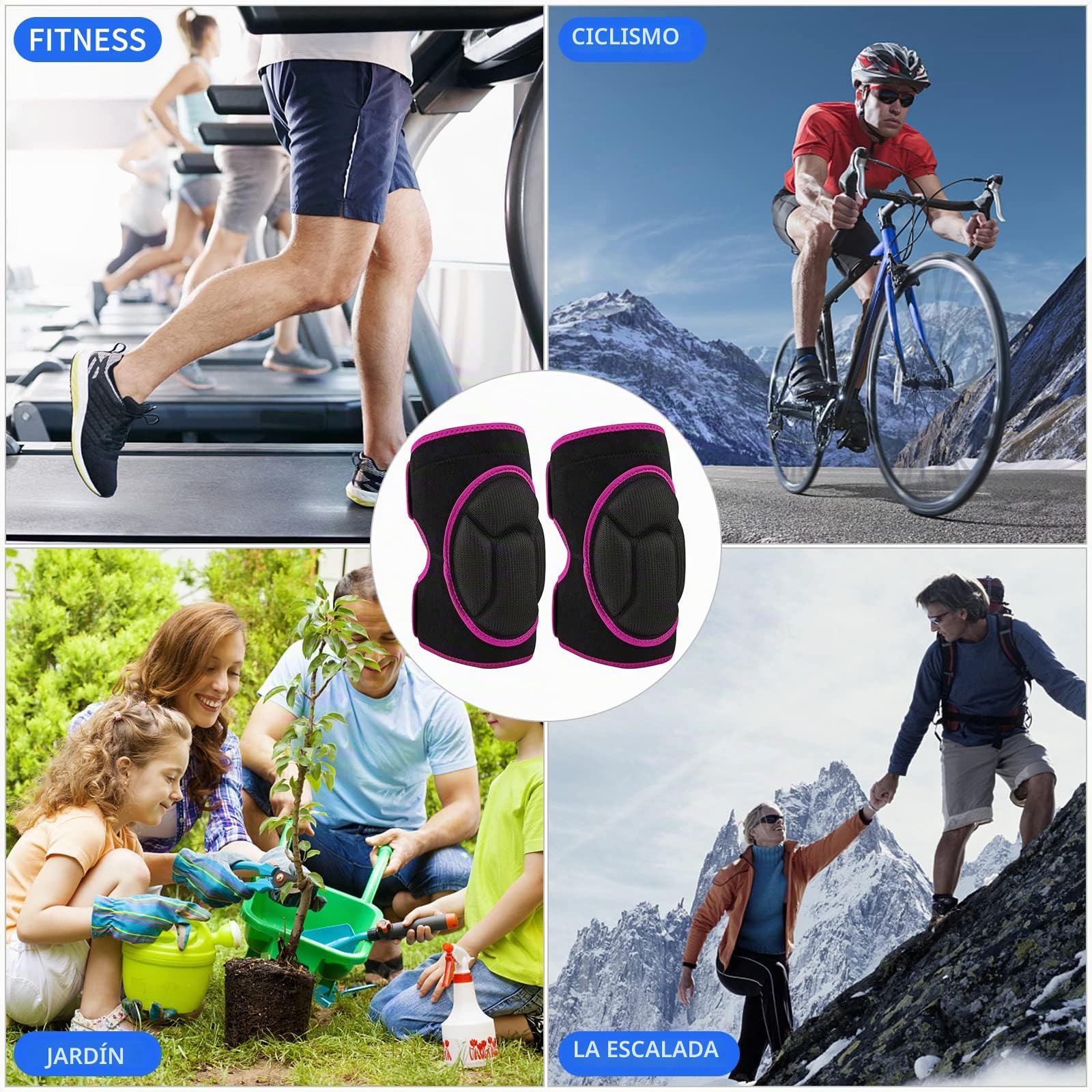 Rodilleras para el trabajo, rodilleras protectoras de jardín para evitar colisiones, rodilleras para mujeres y hombres, rodilleras multifunción para jardinería, deportes, patinaje