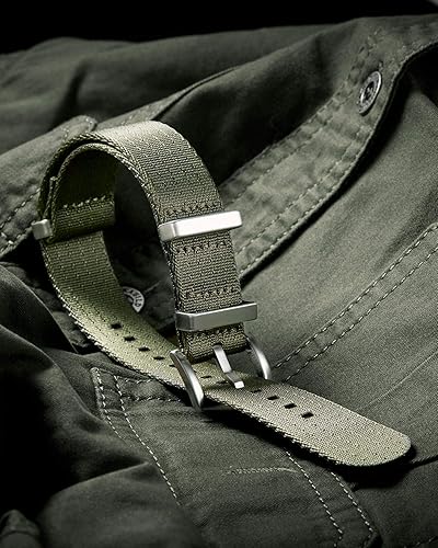 Vista 2 de Correas de reloj de repuesto de nailon balístico de alta calidad de NATO G10, con hebilla de acero inoxidable, para hombres y mujeres, 0.709
