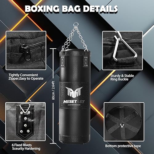 Miniatura 3 de Saco de boxeo para niños y adolescentes, saco de boxeo para niños de 2.7 pies con guantes de boxeo de 8 onzas para jóvenes, boxeo, artes marciales