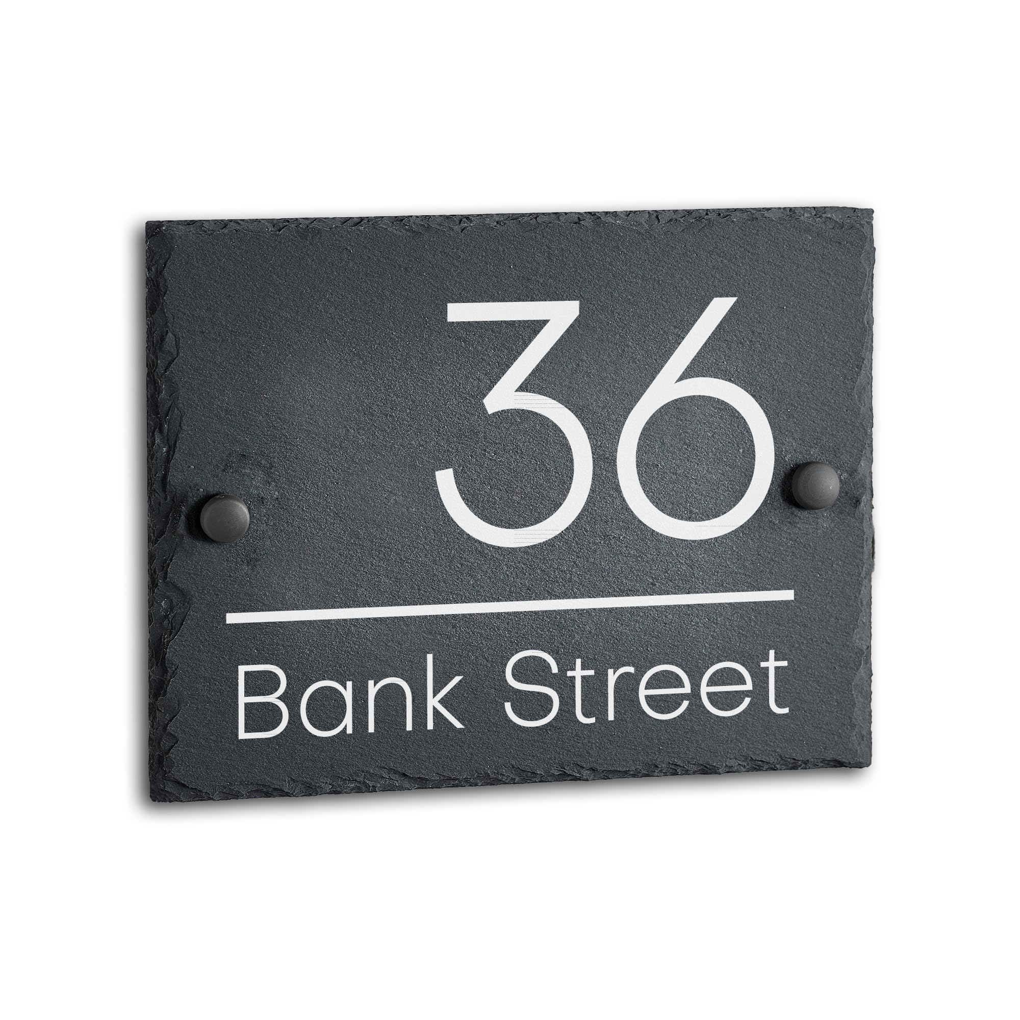 House Signs Direct Bespoke Slate House Sign, Rustic Grey