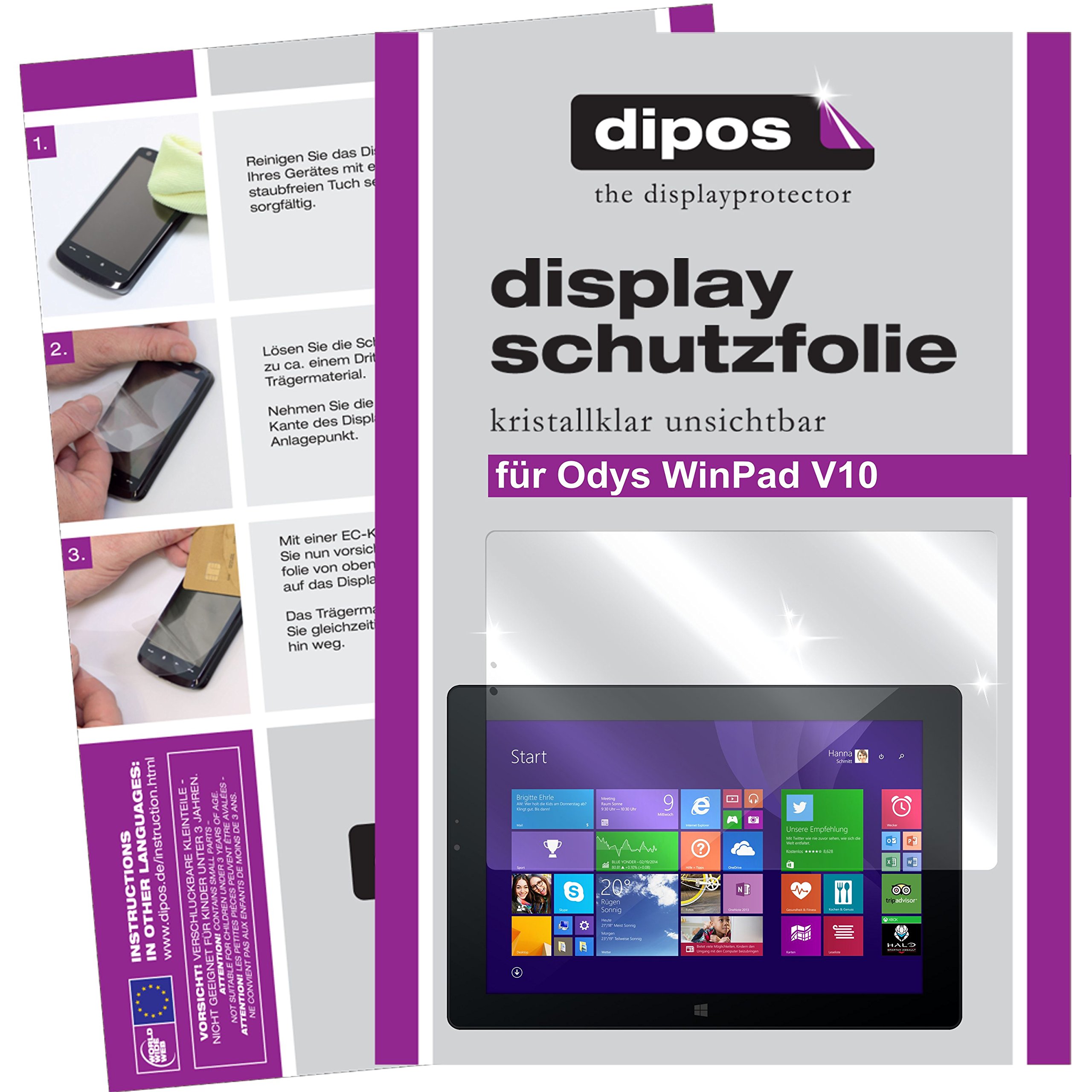 dipos I Protección de la Vista Compatible con Odys WinPad 10 2in1 Protector de Pantalla Privacy