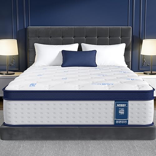 Miniatura 14 de Colchón King de 14 pulgadas, colchón híbrido de 7 zonas de soporte mejorado tamaño King en una caja con espuma viscoelástica de gel refrescante y