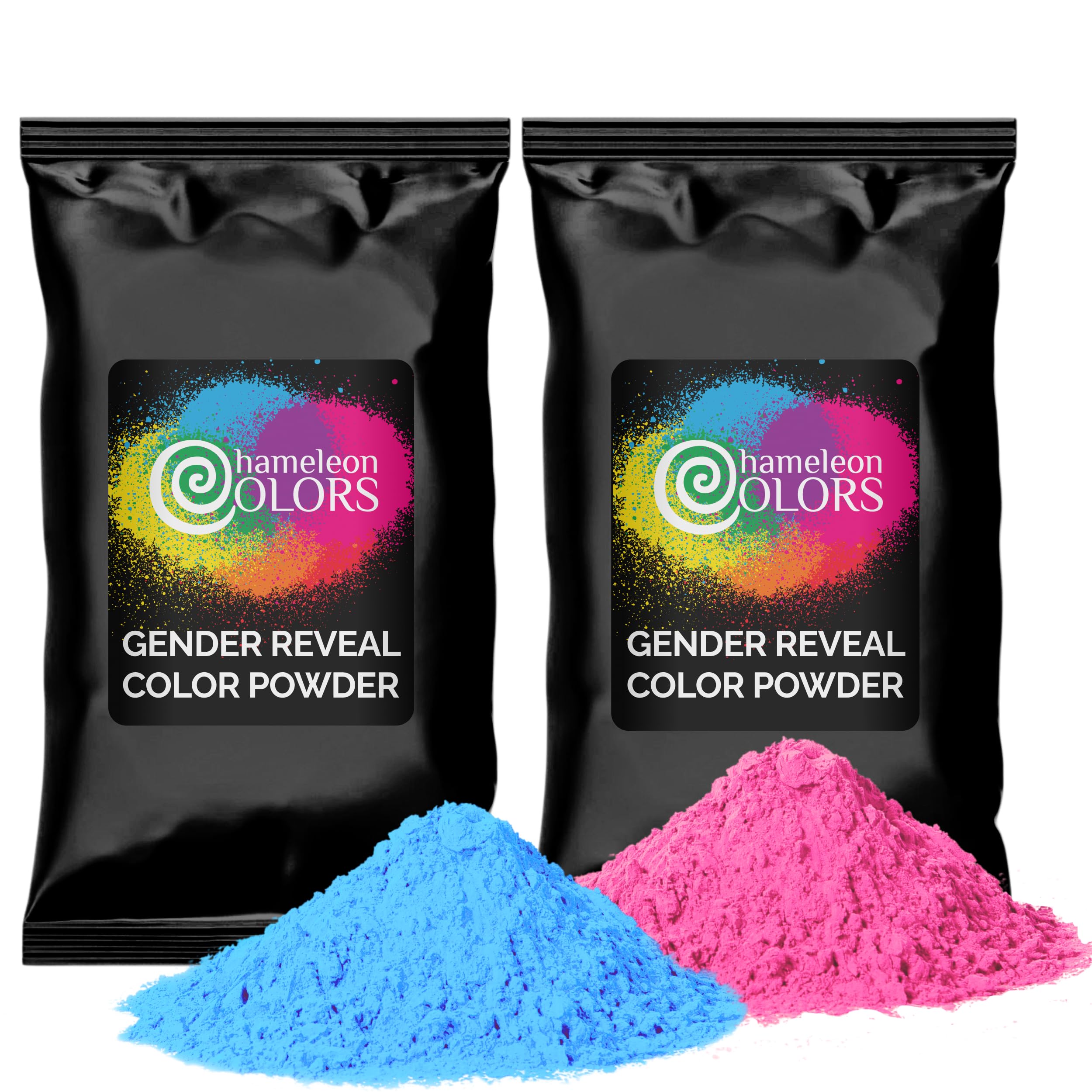 Chameleon Colors Blue & Pink Gender Reveal Powder - Blackout Kit - 1 lb Blue & 1 lb Pink Powder - Color Not Visible Through Bag - Easy Cleanup -
