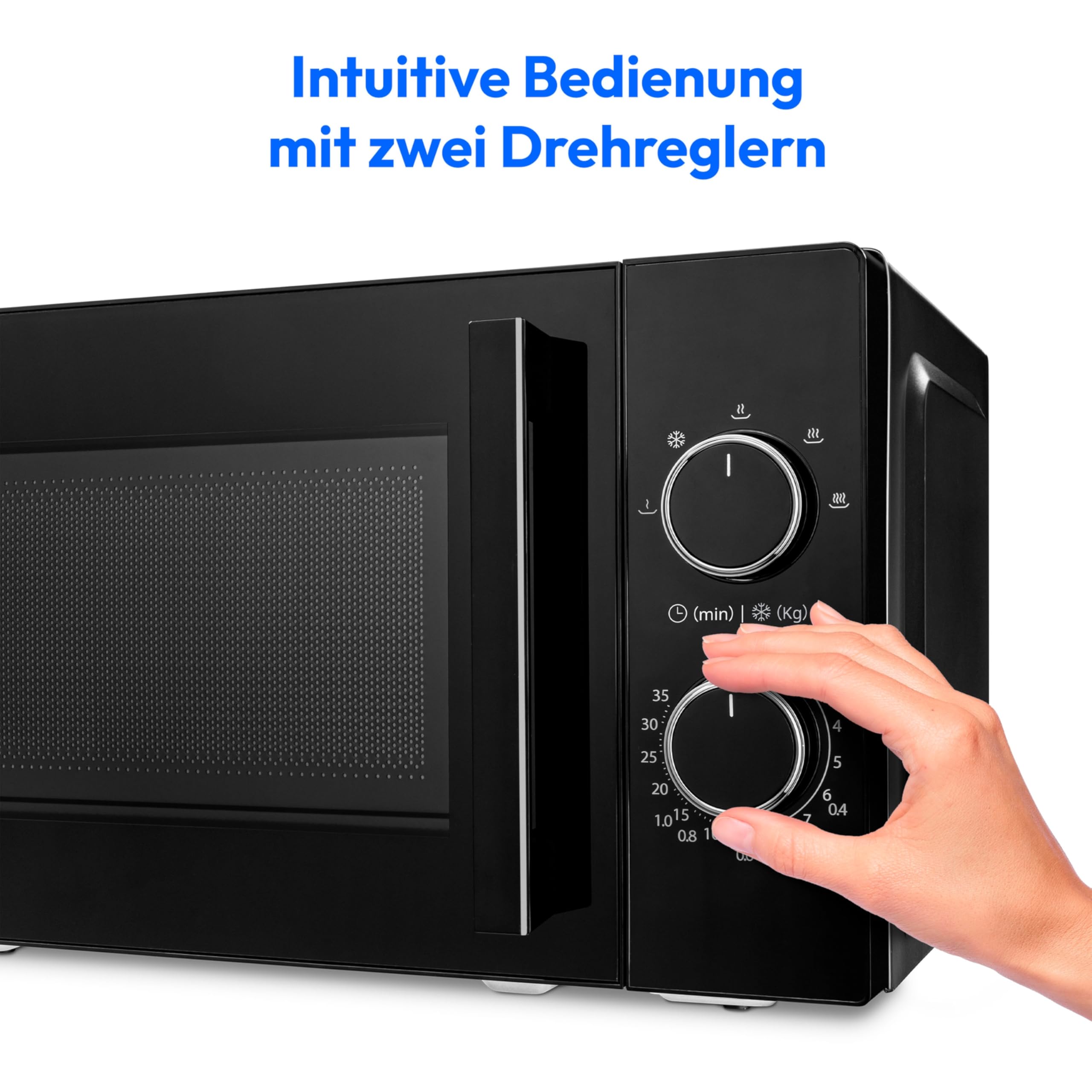 MEDION Mikrowelle 20 Liter 800 Watt 5 Stufen Auftaufunktion Timer Glasteller schwarz