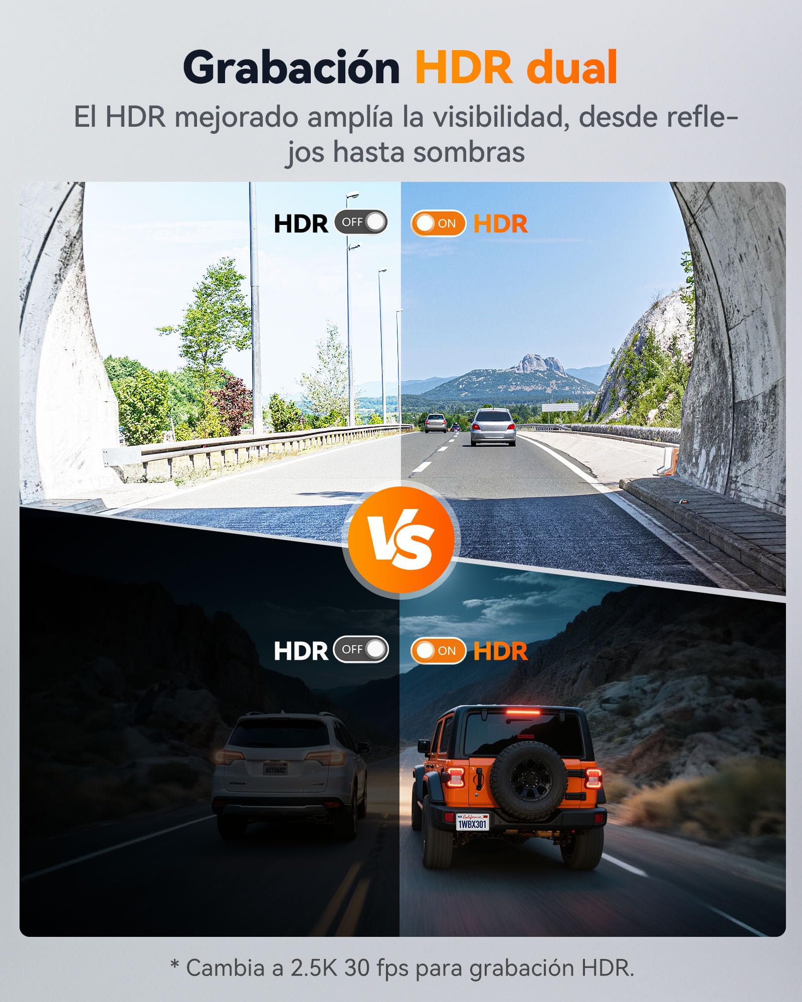 WOLFBOX Starvis 2 IMX675 X3 Cámara 5MP de salpicadero para Coche 2,5 K + 1080P, Doble cámara Trasera para Coche, WiFi y GPS Integrados de 5,8 GHz, Tarjeta de 64 GB, Pantalla táctil, Sensor G