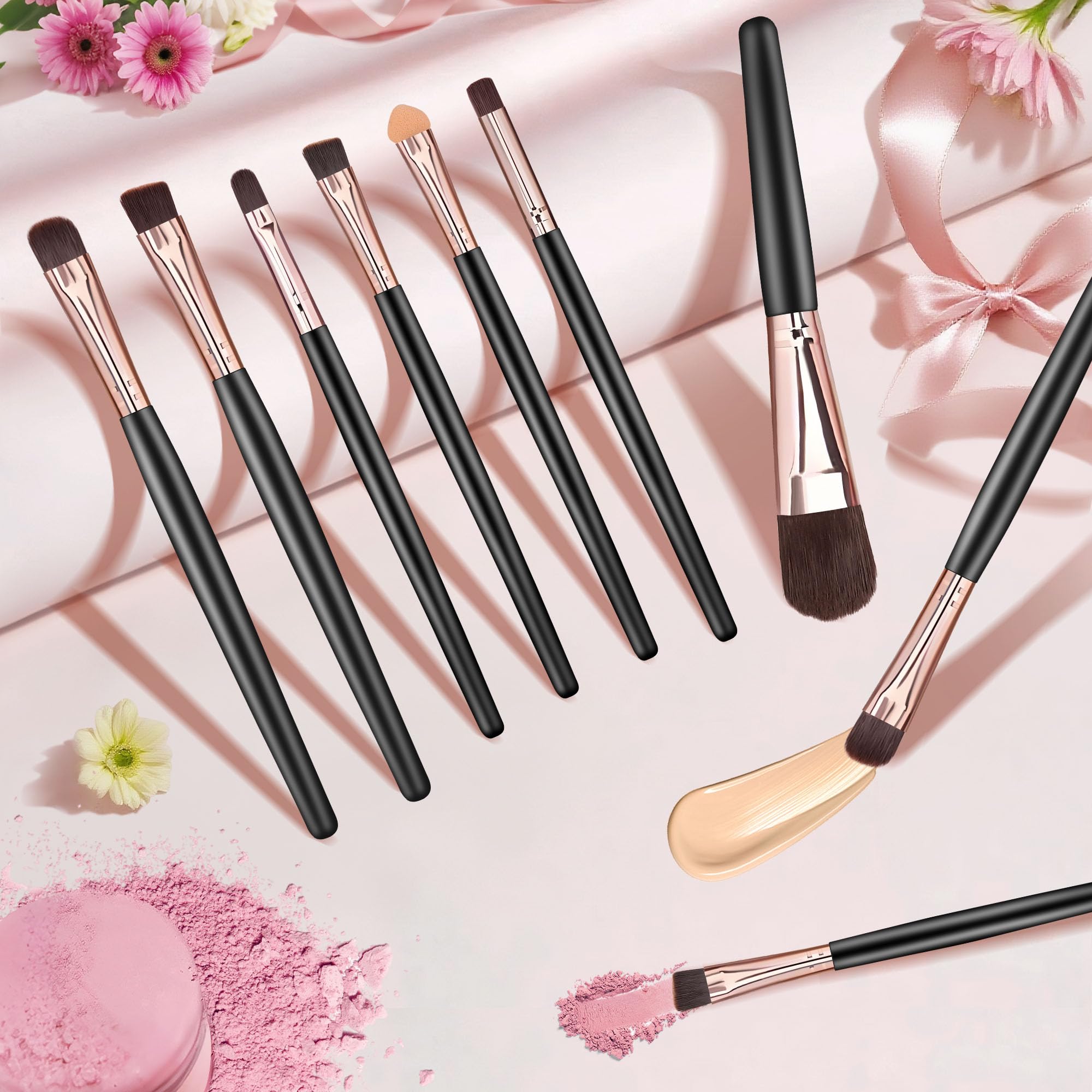 20 Pièces Pinceaux Maquillages, Pinceau de Maquillage Professionnels pour Fond de Teint, teint et fard à paupières, Kit Pinceaux Maquillage, Idéal pour Débutants et Professionnels