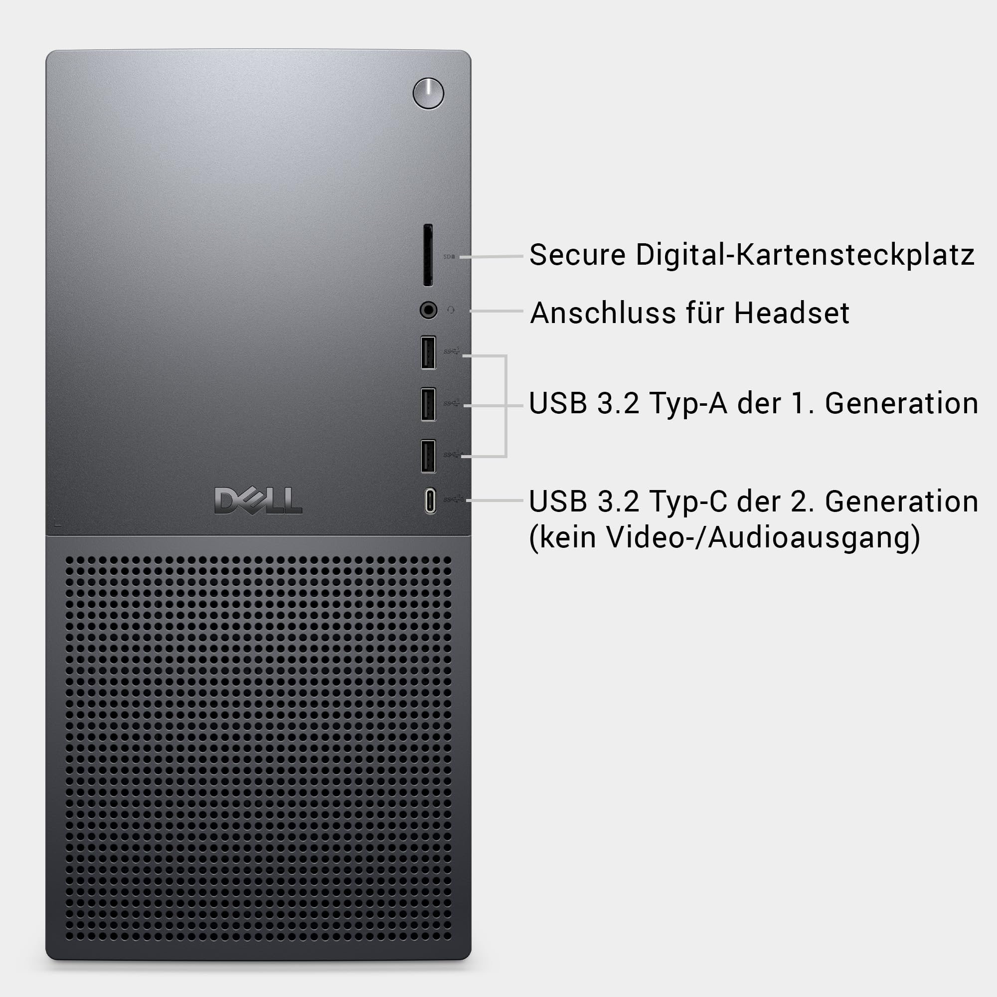 Dell Tower Plus EBT2250 Desktop-PC - Intel Core Ultra 7 Series 2, 16GB RAM, 1TB SSD, NVIDIA GeForce RTX 5060, Wi-Fi 7, HDMI, Thunderbolt 4, McAfee Business Protection 1 Jahr, Windows 11 Pro, Graphit
