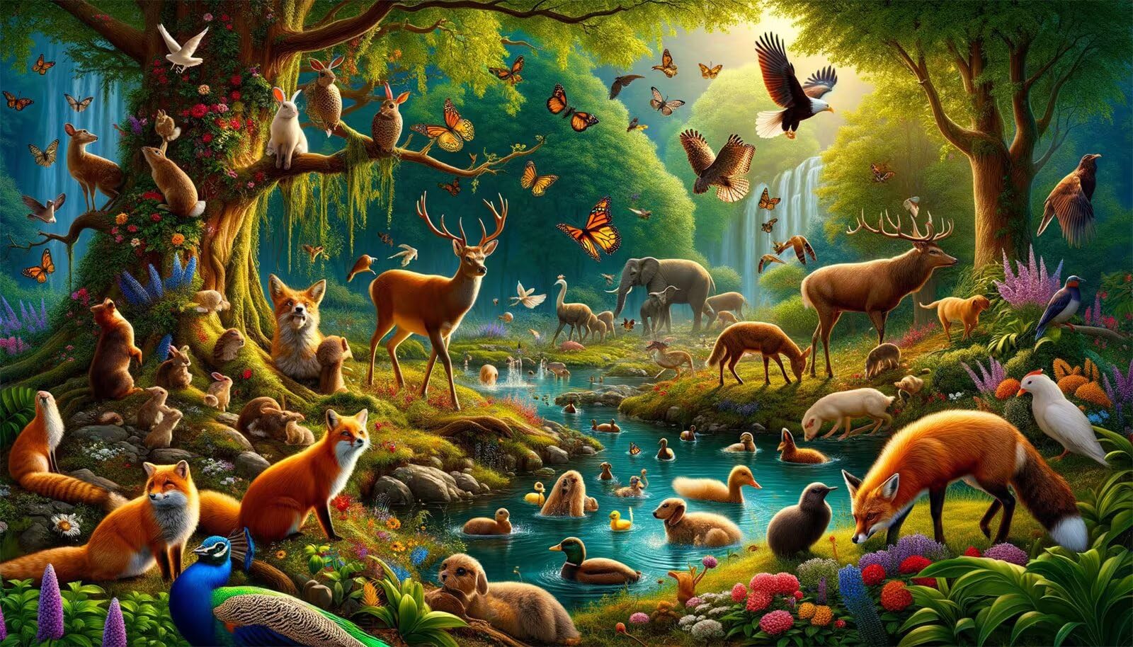 Puzzle dla dorosłych, 3000 sztuk, wymagające łamigłówki, gry logiczne dla całej rodziny, świąteczny prezent dla przyjaciół w pięknym opakowaniu (dzika dżungla)
