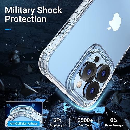 Miniatura 8 de Juego de fundas para iPhone 13 Pro Max 61, 2 protectores de pantalla de vidrio templado, 2 protectores de lente de cámara, 1 protector de pantalla