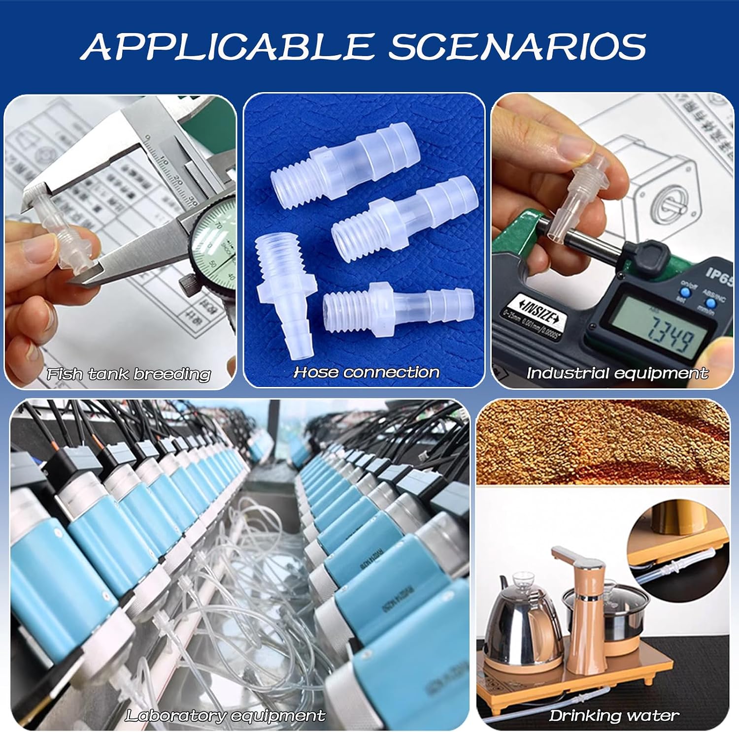 30 PCS Plastic Hose Barb Fittings, Barb x NPT Male Thread Adapter Connectors, hose barb reducers, Plastic Barb Joint Splicer Mender Adapter Union for Aquarium Aeration & Air Tubing.
