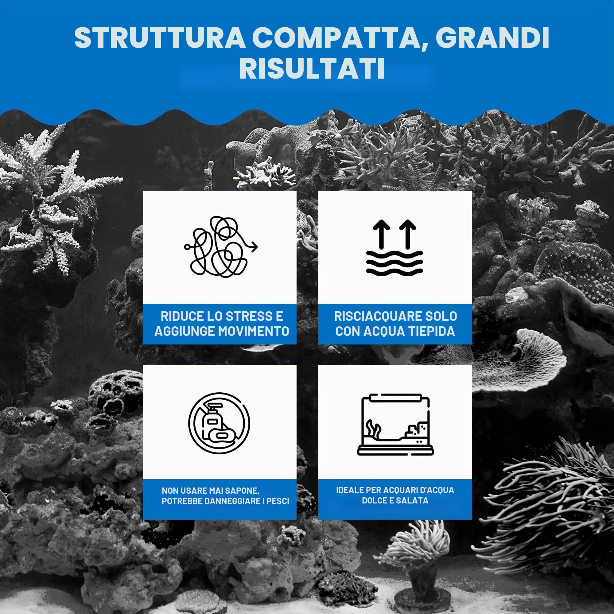 Penn-Plax Castello Decorativo per Acquario, Parte B, Marrone Scuro, Crema, Blu