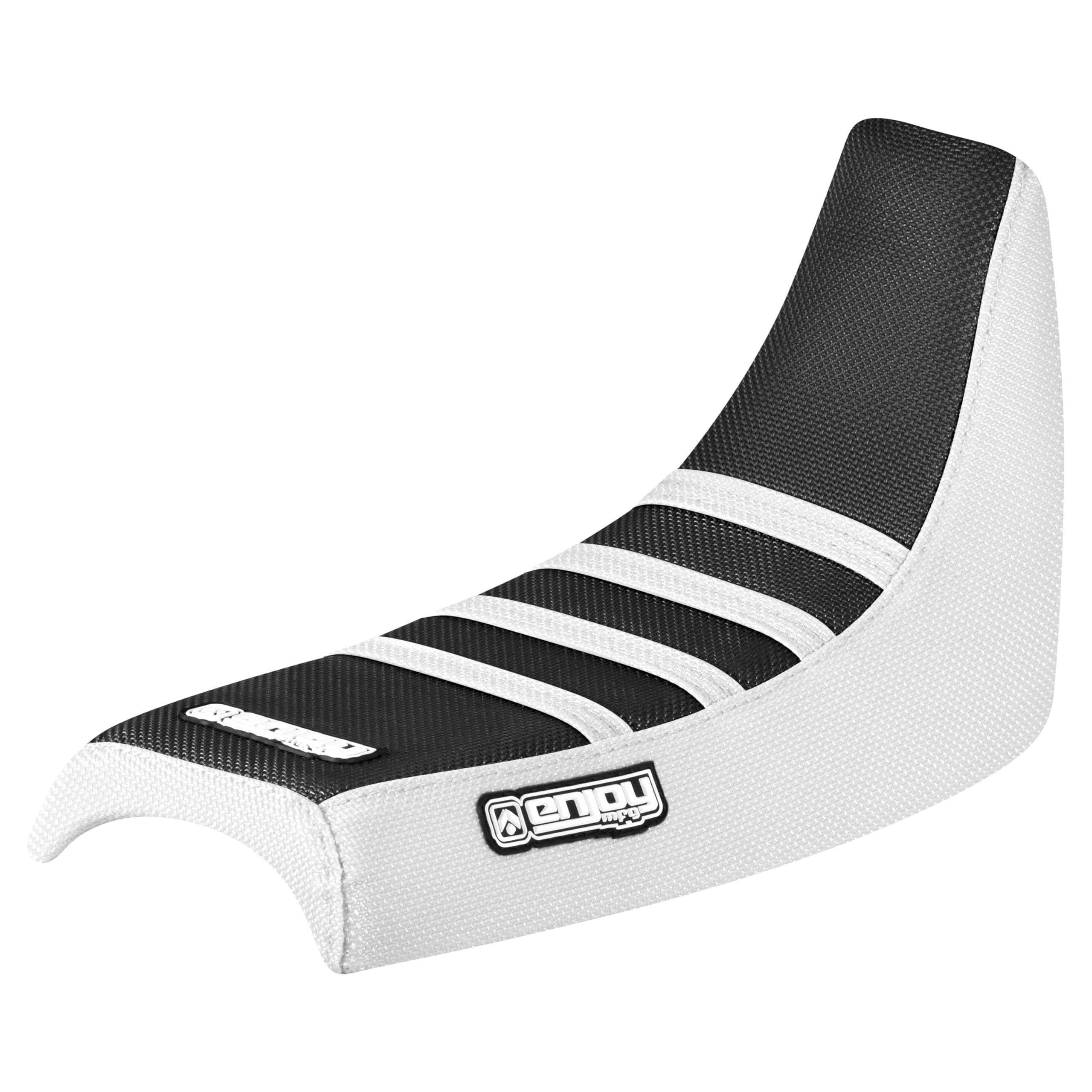 Enjoy Mfg Seat Cover - Compatible with Yamaha PW 50 (Color Sides/Ribs) #91 (White Sides/Black top/White Ribs)