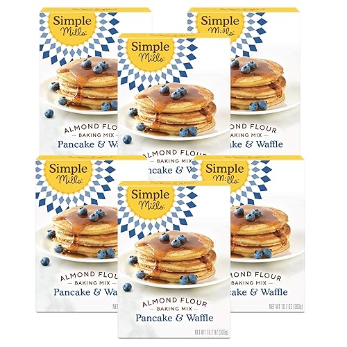 Simple Mills - Mezcla de harina de almendras para pancakes y waffles libre de gluten y rica en nutrientes buena para el desayuno 6 unidades de 10.7