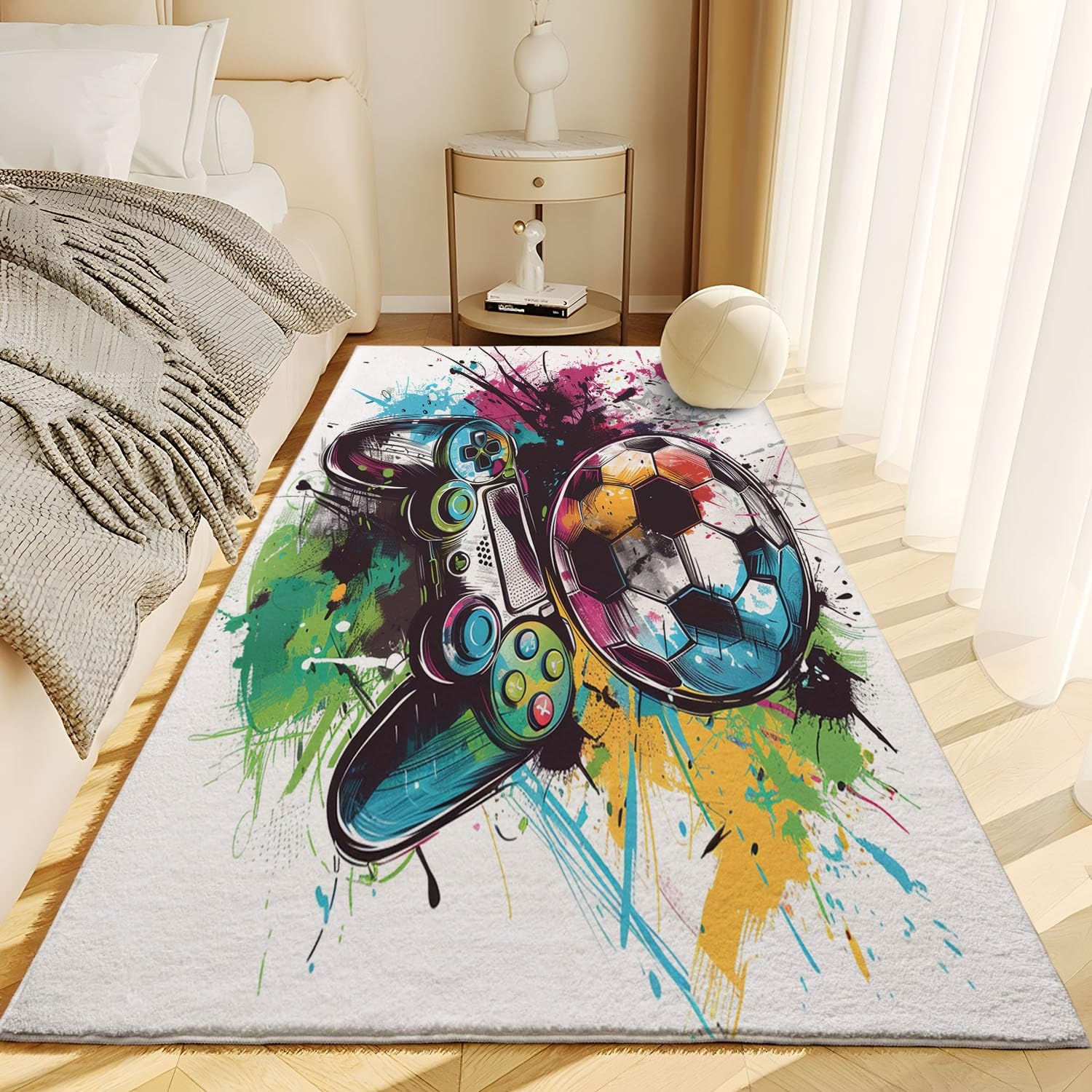 Giraffe Teppich 60x90cm - Moderner Kurzflor Teppich Für Wohnzimmer