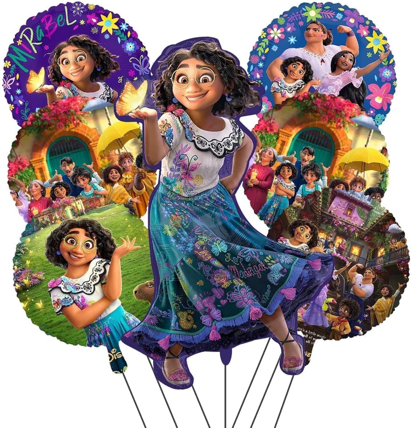 7Pcs Encanto Balloons Birthday, Encanto Party Supplies Sets Balloon Magic House Children's Birthday Decoration